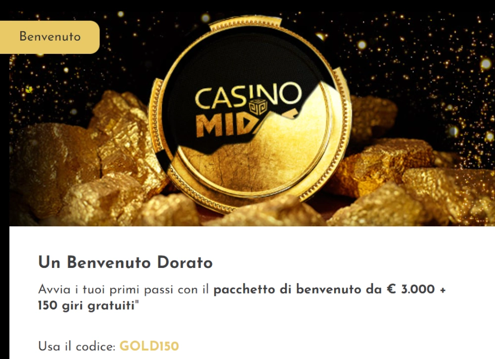 Bonus offerti da Midas Casino