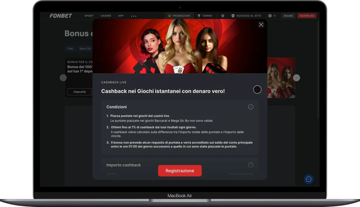 Fonbet live bonus cashback