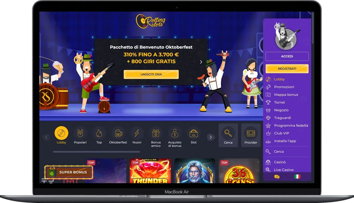 Rolling Slots Casino e bonus di benvenuto