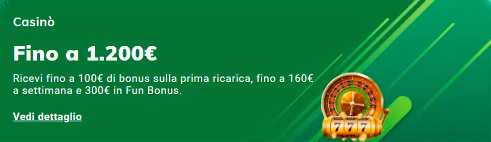 Sisal Casino Bonus di benvenuto