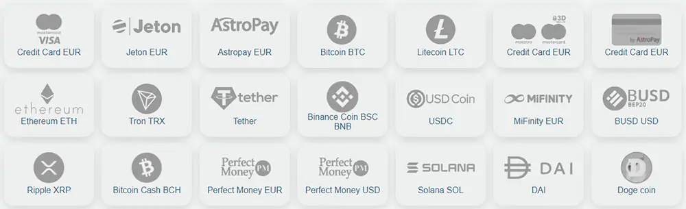 ZenCasino Metodi di pagamento