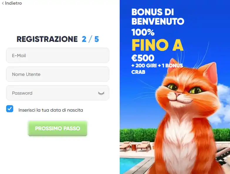 Cazimbo Creazione Di Un Account