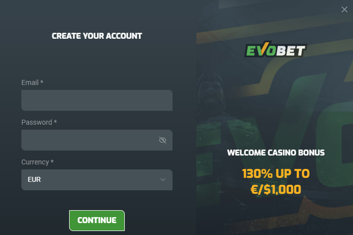 Evobet Registrazione