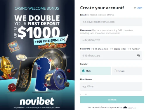 Novibet Registrazione